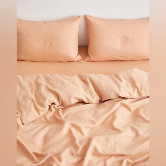 Bed Threads Terracotta 100% French Flax Linen Duvet Cover FULL/QUEEN